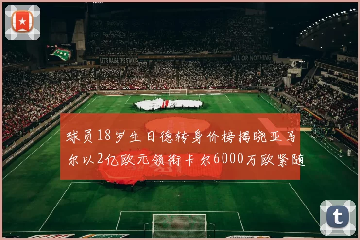 球员18岁生日德转身价榜揭晓亚马尔以2亿欧元领衔卡尔6000万欧紧随其后